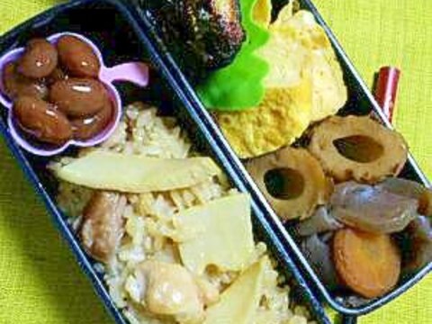 竹の子ご飯のお弁当　女性向き